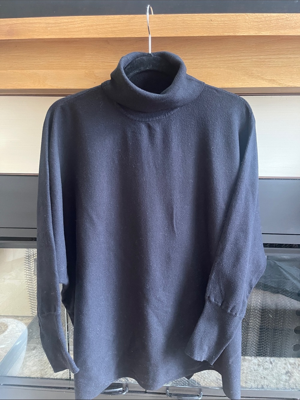 Women's Black Turtleneck Sweater - Classic Cowl Knit